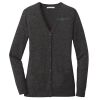 (KM) Ladies Marled Cardigan Sweater Thumbnail