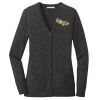 (KM) Ladies Marled Cardigan Sweater Thumbnail