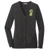 (KM) Ladies Marled Cardigan Sweater Thumbnail