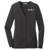 (KM) Ladies Marled Cardigan Sweater Thumbnail