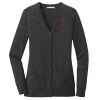 (KM) Ladies Marled Cardigan Sweater Thumbnail