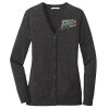 (KM) Ladies Marled Cardigan Sweater Thumbnail