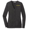 (KM) Ladies Marled Cardigan Sweater Thumbnail
