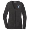 (KM) Ladies Marled Cardigan Sweater Thumbnail