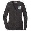 (KM) Ladies Marled Cardigan Sweater Thumbnail