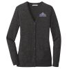 (KM) Ladies Marled Cardigan Sweater Thumbnail