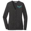 (KM) Ladies Marled Cardigan Sweater Thumbnail