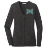 (KM) Ladies Marled Cardigan Sweater Thumbnail