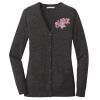 (KM) Ladies Marled Cardigan Sweater Thumbnail