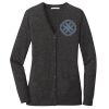 (KM) Ladies Marled Cardigan Sweater Thumbnail