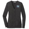 (KM) Ladies Marled Cardigan Sweater Thumbnail