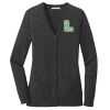 (KM) Ladies Marled Cardigan Sweater Thumbnail
