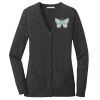 (KM) Ladies Marled Cardigan Sweater Thumbnail