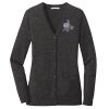 (KM) Ladies Marled Cardigan Sweater Thumbnail