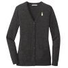 (KM) Ladies Marled Cardigan Sweater Thumbnail