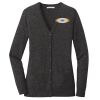 (KM) Ladies Marled Cardigan Sweater Thumbnail