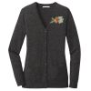 (KM) Ladies Marled Cardigan Sweater Thumbnail