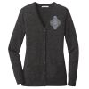 (KM) Ladies Marled Cardigan Sweater Thumbnail