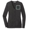 (KM) Ladies Marled Cardigan Sweater Thumbnail