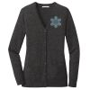 (KM) Ladies Marled Cardigan Sweater Thumbnail