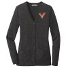 (KM) Ladies Marled Cardigan Sweater Thumbnail
