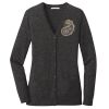 (KM) Ladies Marled Cardigan Sweater Thumbnail