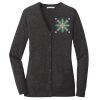 (KM) Ladies Marled Cardigan Sweater Thumbnail