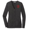 (KM) Ladies Marled Cardigan Sweater Thumbnail