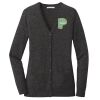 (KM) Ladies Marled Cardigan Sweater Thumbnail