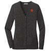 (KM) Ladies Marled Cardigan Sweater Thumbnail