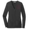 (KM) Ladies Marled Cardigan Sweater Thumbnail