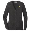 (KM) Ladies Marled Cardigan Sweater Thumbnail