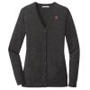 (KM) Ladies Marled Cardigan Sweater Thumbnail