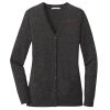 (KM) Ladies Marled Cardigan Sweater Thumbnail