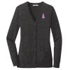 (KM) Ladies Marled Cardigan Sweater Thumbnail