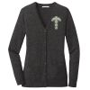 (KM) Ladies Marled Cardigan Sweater Thumbnail