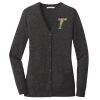 (KM) Ladies Marled Cardigan Sweater Thumbnail
