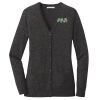 (KM) Ladies Marled Cardigan Sweater Thumbnail