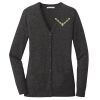 (KM) Ladies Marled Cardigan Sweater Thumbnail