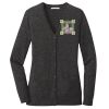 (KM) Ladies Marled Cardigan Sweater Thumbnail