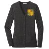 (KM) Ladies Marled Cardigan Sweater Thumbnail