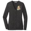 (KM) Ladies Marled Cardigan Sweater Thumbnail