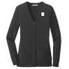 (KM) Ladies Marled Cardigan Sweater Thumbnail