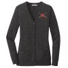 (KM) Ladies Marled Cardigan Sweater Thumbnail
