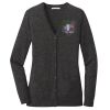 (KM) Ladies Marled Cardigan Sweater Thumbnail