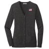 (KM) Ladies Marled Cardigan Sweater Thumbnail