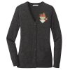 (KM) Ladies Marled Cardigan Sweater Thumbnail