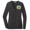 (KM) Ladies Marled Cardigan Sweater Thumbnail