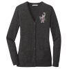(KM) Ladies Marled Cardigan Sweater Thumbnail