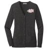 (KM) Ladies Marled Cardigan Sweater Thumbnail